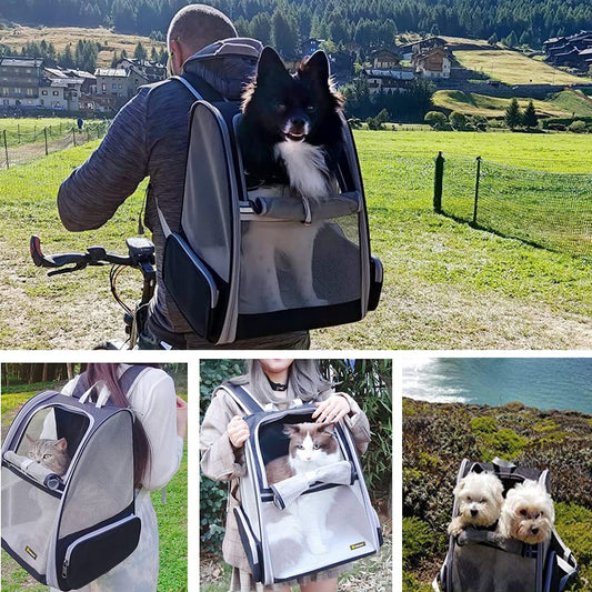 Dog backpack up to 10kg, Portable and Foldable Cat backpack, Breathable and Lightweight Dog backpack, Pet Travel backpack, Suitable for Cats and Dogs and Other Small Pets