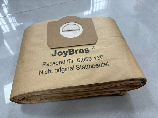15-Pack JoyBros Dust Bags for Kärcher wd3 wd 3 wd3P wd3.200 Premium 6.959-130.0 6.904-051.0 MV3 A2604 A2204 Bags Paper Filter Bags
