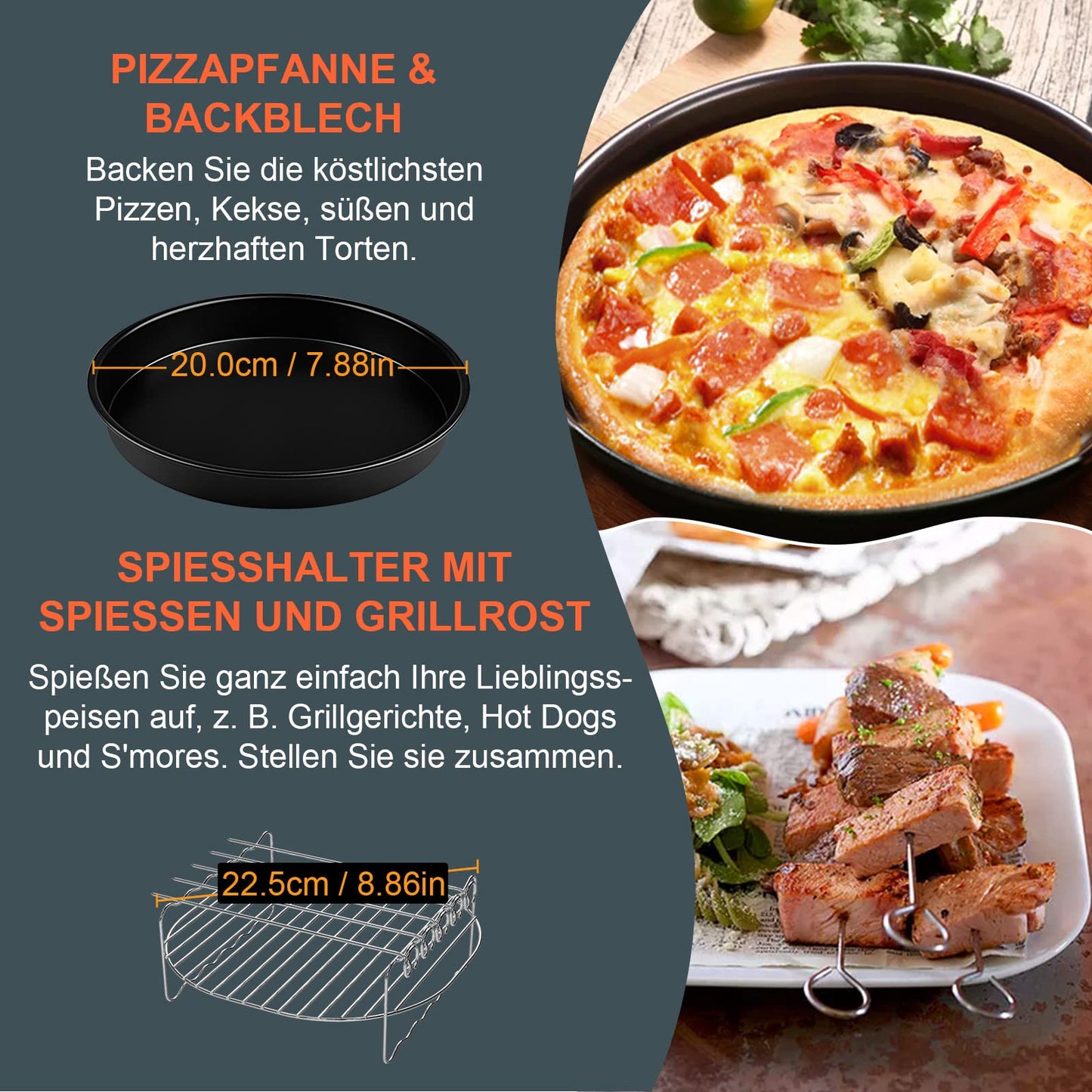 Airfryer XXL accessories hot air fryer accessories XL 5.5L square, hot air fryer accessories with parchment paper for COSORI Philips Innsky KLAMER 5.5L 6.2L air fryer.