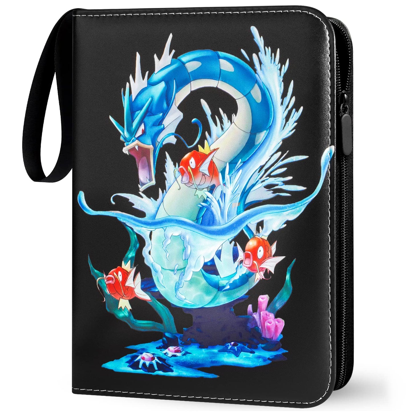 Pokemon card collection album, 400 cards, 4 pockets per page, 50 pages in total. Made of high quality waterproof PU leather. Perfect gift for kids.