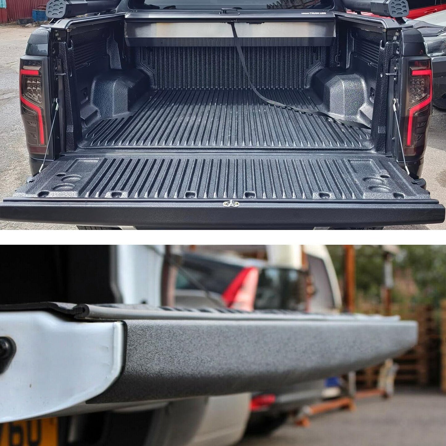 JHCHAN Tailgate Guard Bumper Cover for Ford Ranger 2012-2022 T6 T7 T8 Wildtrak XL XLT Limited Stormtrak Wolftrak Raptor