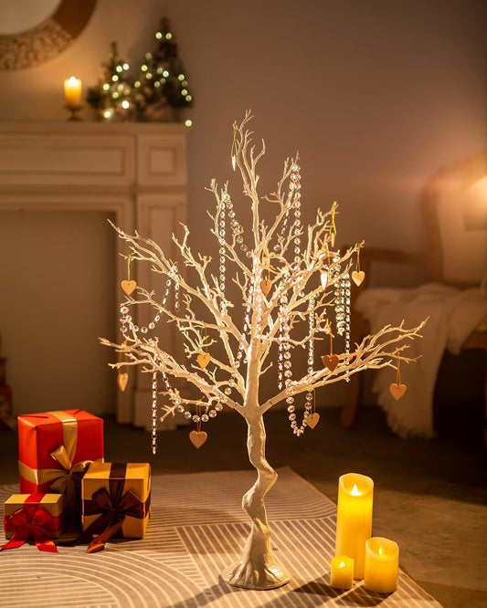 Sziqiqi 105cm White Easter Branches and Twigs Decor Tree Easter Tree Large Artificial Trees Wish Tree Wedding Deco Tree Deco Branches Easter for Indoors Outdoors Ground Engagement Christmas Birthday Party