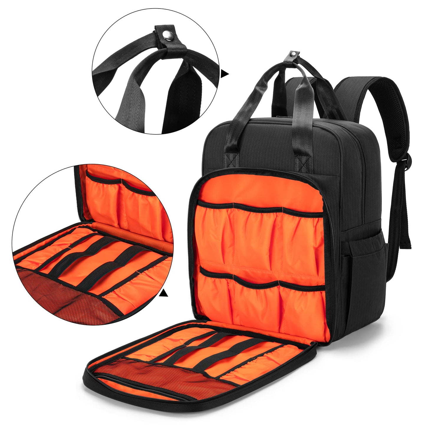 CURMIO Cocktail Shaker Set Bag, Storage Bag for Bartender Sets, Carry Bag for Barkeeper Set, Travel Bag for on the go, Cocktail Party or Wedding (NO COCKTAIL ACCESSORIES), Black
