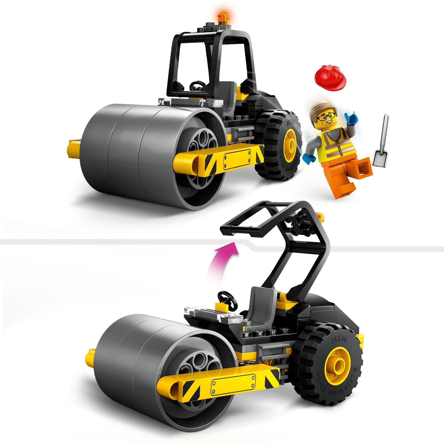 LEGO City Construction Vehicles and Crane with Wrecking Ball, Toy & City Road Roller, Construction Vehicle for Kids aged 5 years.