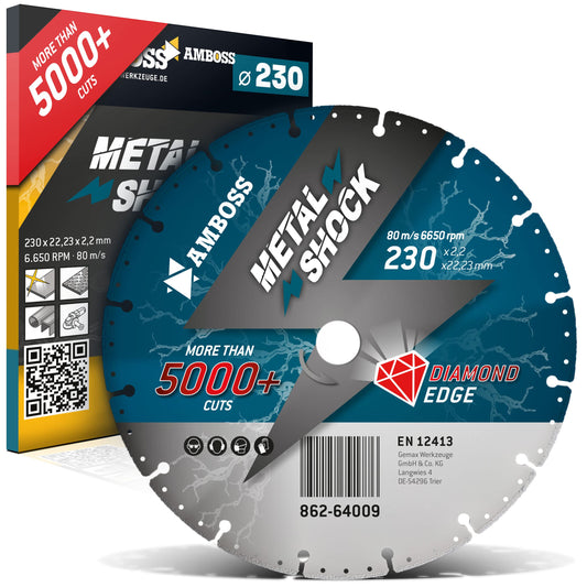 Anvil diamond cutting disc Metal Shock 5000+ for metal/steel/stainless steel - 230 x 2.2 x 22.23 mm
