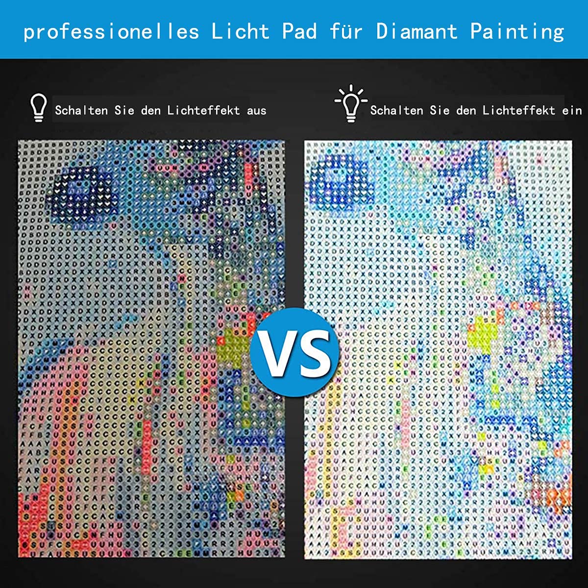 INSANYJ Diamond Painting Accessories include LED light pad, adjustable brightness diamond painting light board with USB cable, diamond sorting box embroidery diamond painting tool set (106pcs)