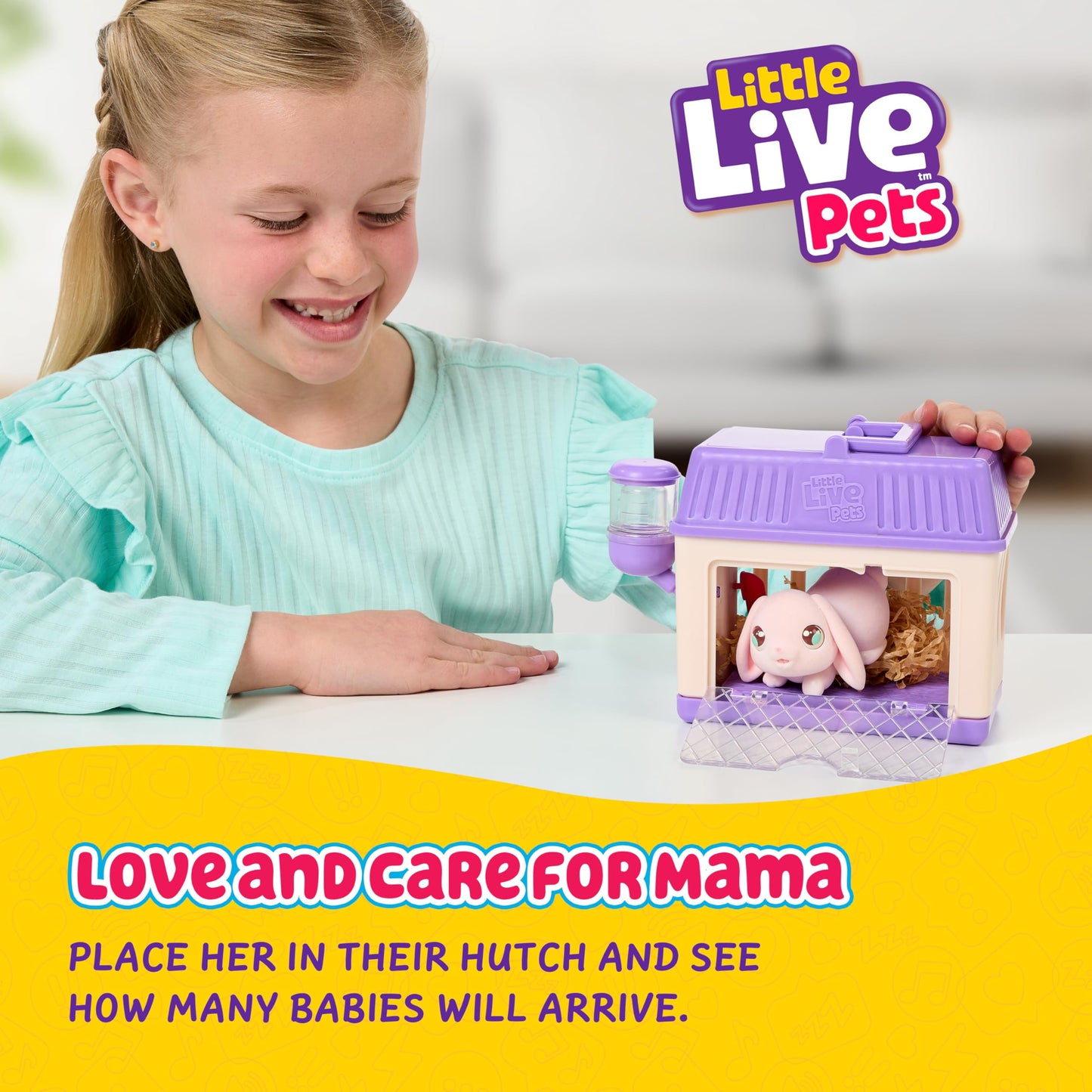 Little Live Pets - Mama Surprise Minis Bunny, take care of your hamster or bunny mom in her hutch and welcome 2, 3, or 4 mini babies.