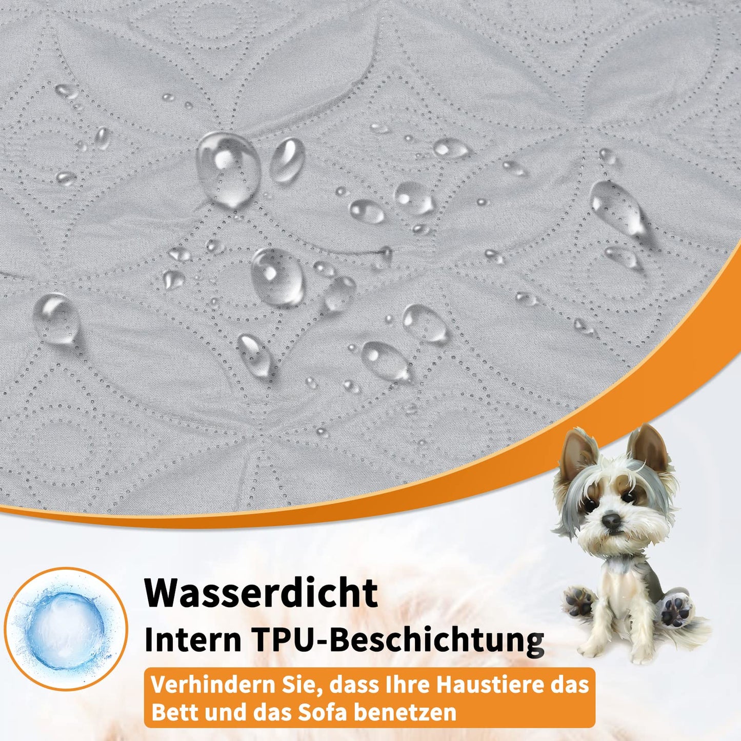 PICK FOR LIFE water-resistant dog blanket, 208x208cm. Reversible pet blanket for large and small dogs. Protects bed, sofa, car.