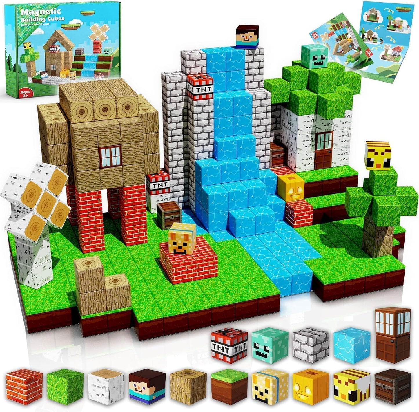 ToyUnited Magnetic Building Blocks, stackable magnetic forest set, STEM Montessori, sensory toy for kids, boys, girls, ages 3-10.