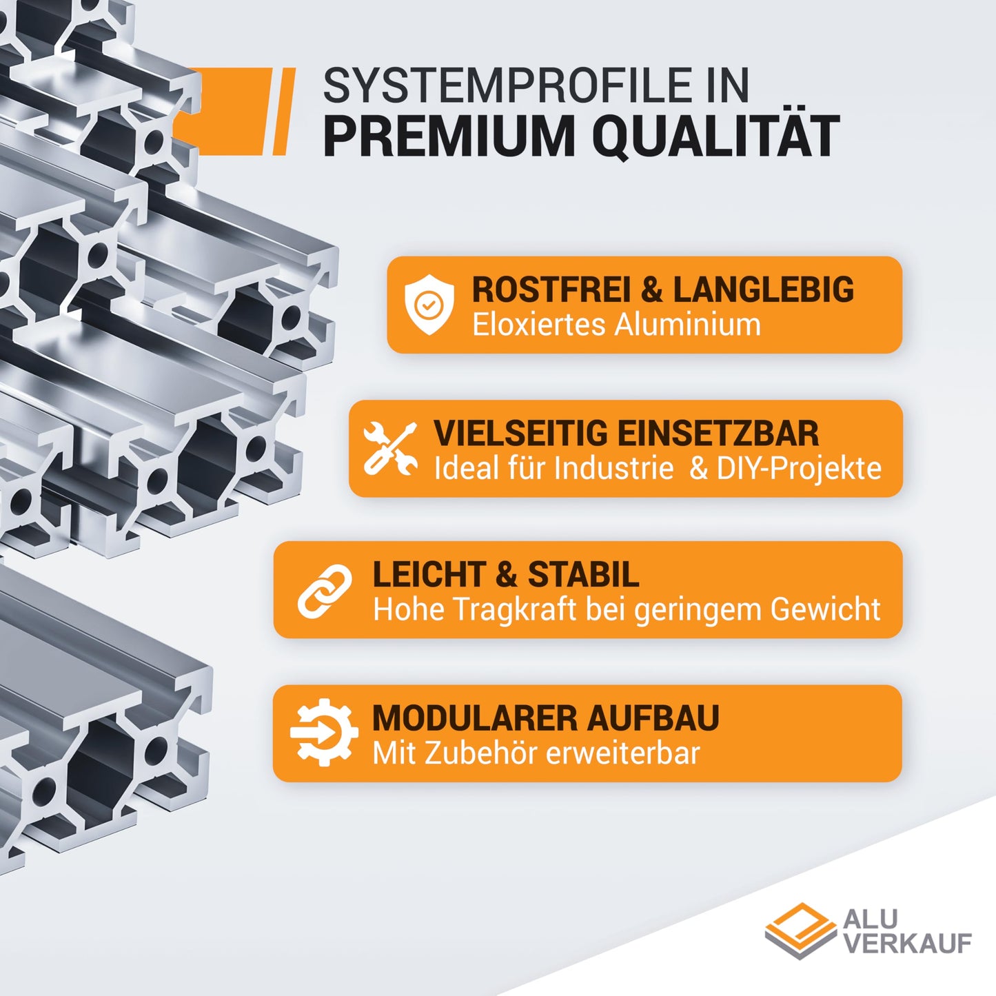 Aluminum Sales Aluminum Profile 20x20mm Slot 6-1x Aluminum Profile 1000mm - Dimensions & quantities selectable - T-slot rail - Aluminum profile system for professionals and hobbyists