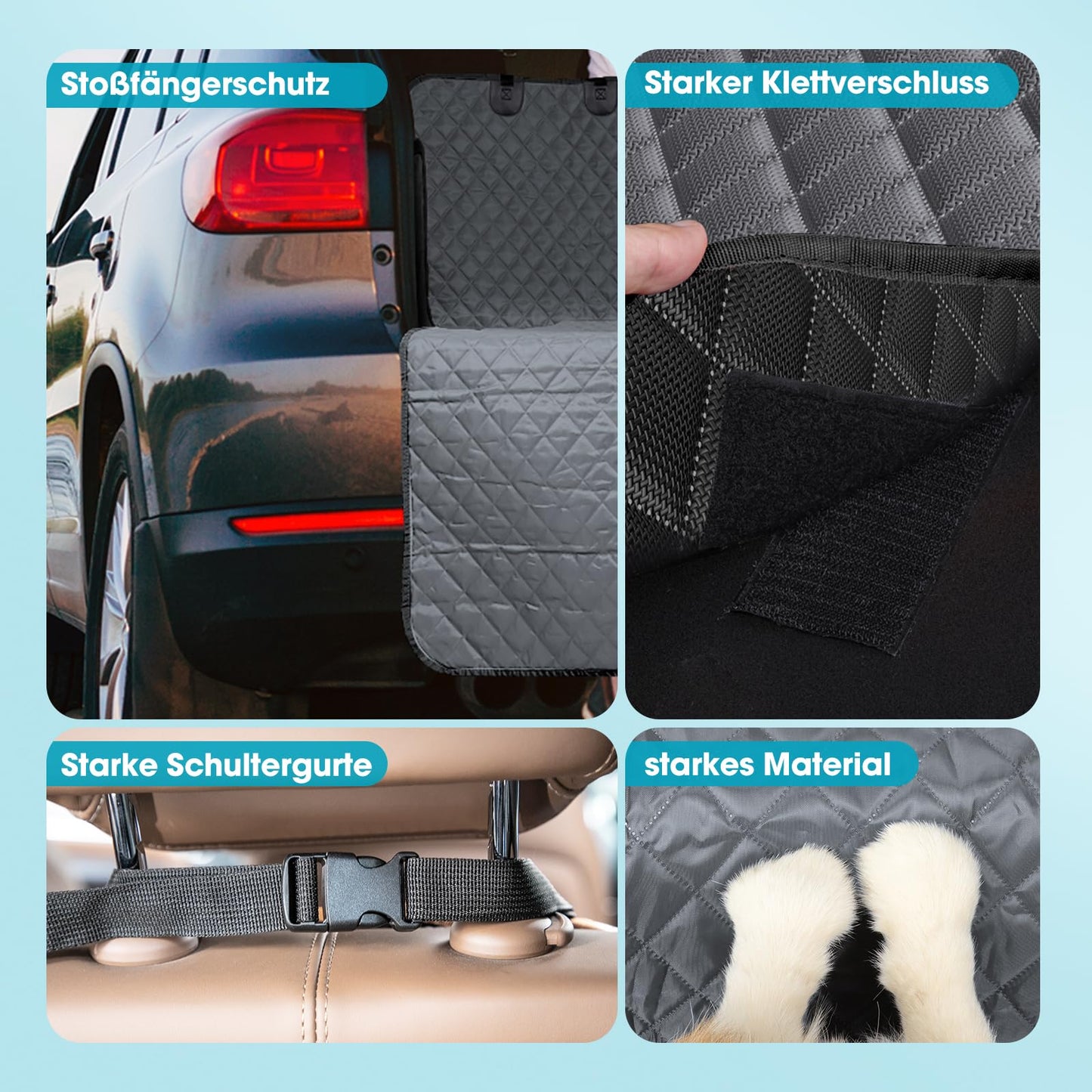 JOEJOY trunk protector for dogs with side and loading sill protection, universal trunk protection mat scratch-resistant for dogs - dog cover car trunk.