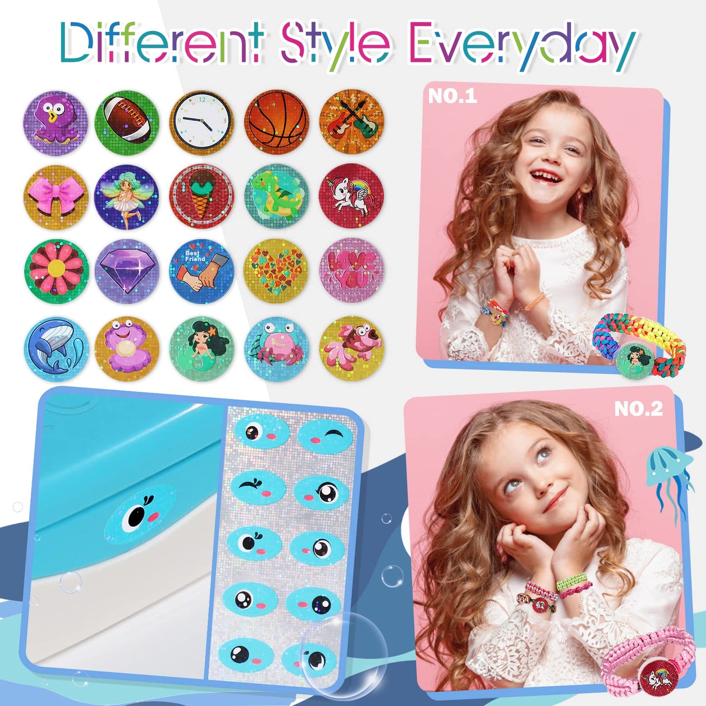 Euclidean Cube Friendship Bracelet Making, Whale-shaped DIY Jewelry Craft Kits for Girls aged 8-12, bracelets, kids crafting kits