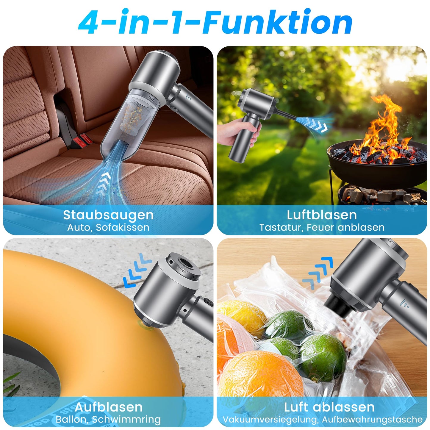WILLONG Handheld Vacuum Cleaner Cordless, Car Vacuum Cleaner 18000Pa Mini Vacuum Cleaner, Rechargeable Portable Lightweight Auto Vacuum Cleaner Strong, for Car, Office, Kitchen, Pet Hair