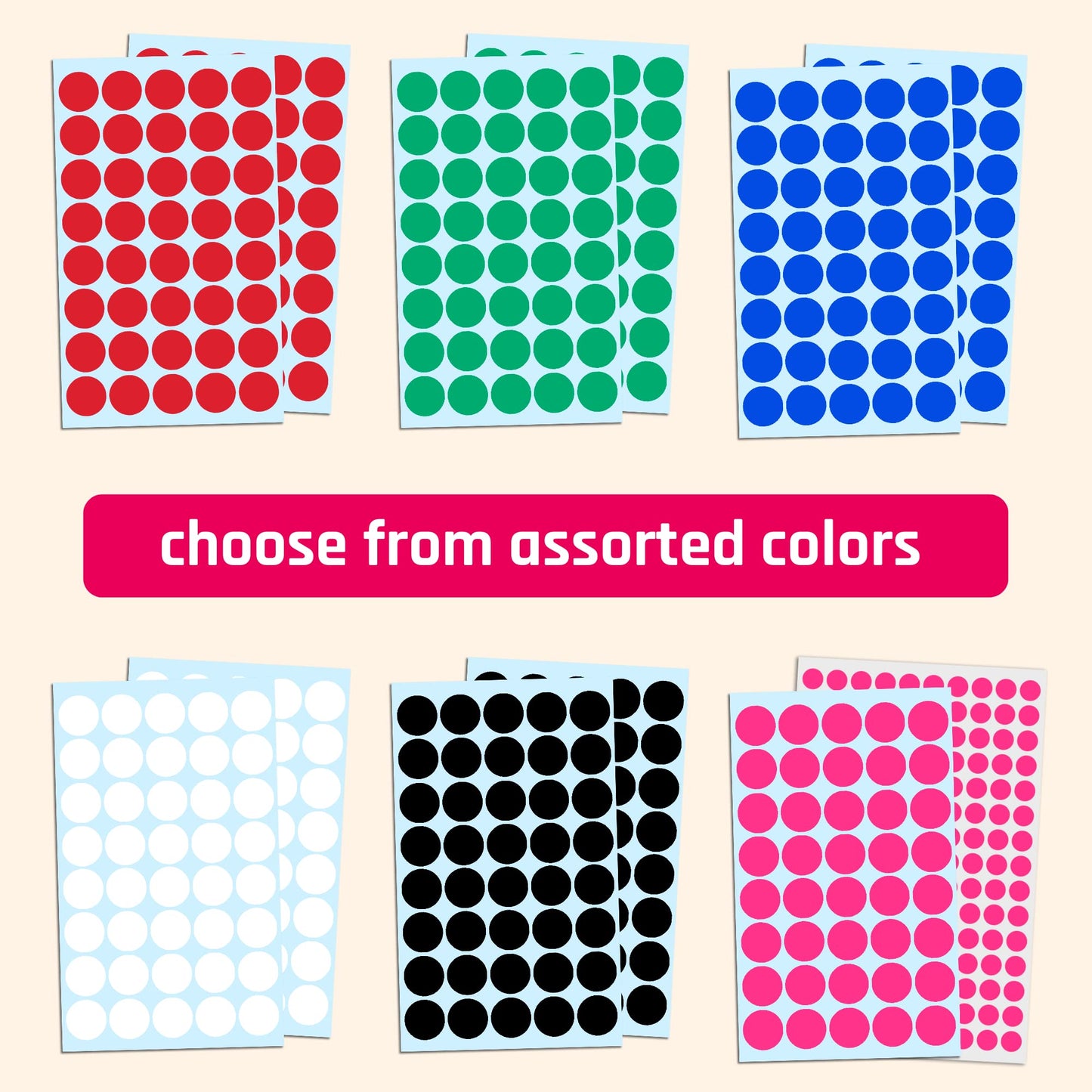 8000 pieces, 20mm adhesive dots stickers labels marking points self-adhesive - Orange