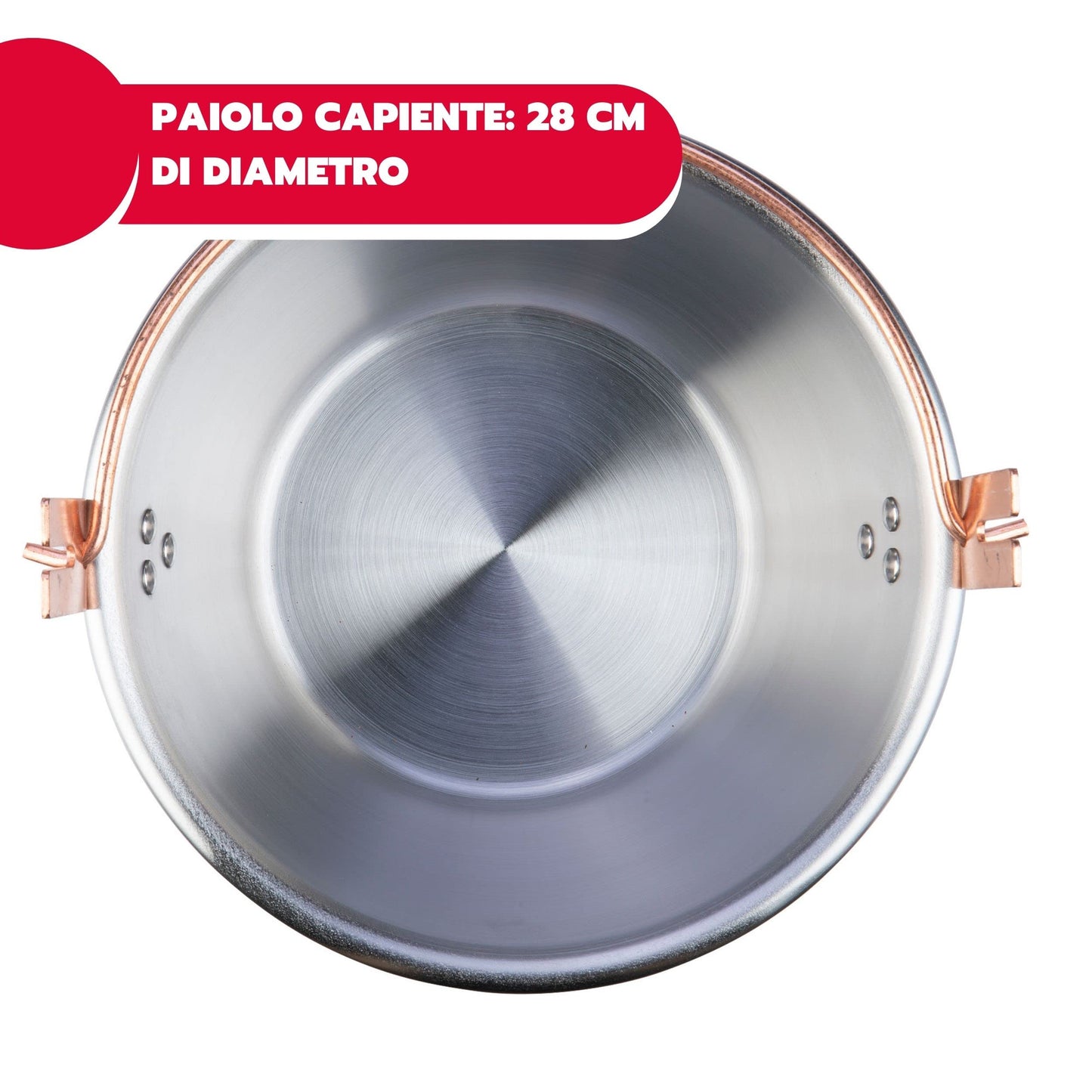 ARDES - AR24AM81 stainless steel pot 28cm diameter, mixer for jam polenta, Ardes mixer pot for induction cooker, mixer with electric motor, bayonet closure, easy cleaning 8/12 portions