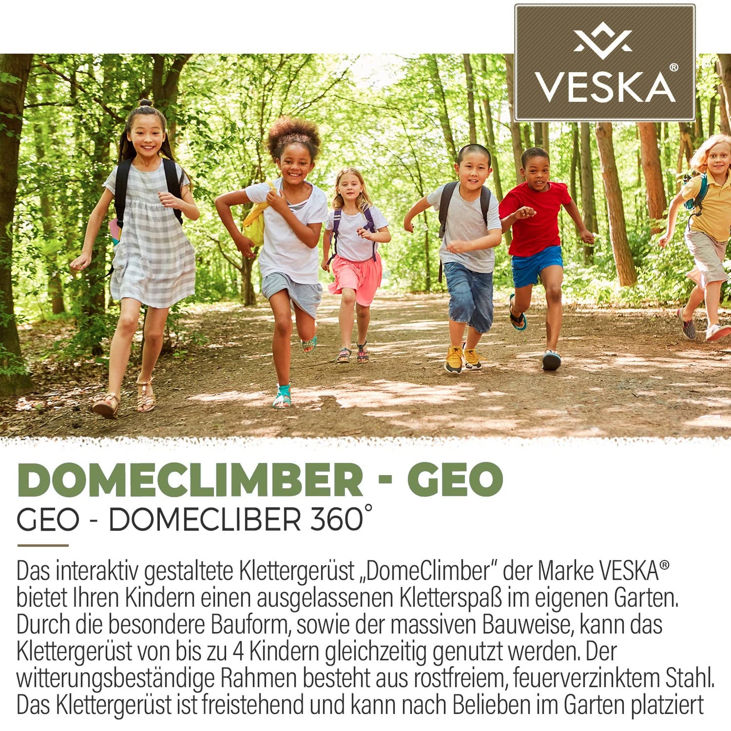 VESKA Climbing DomeClimber Kids Metal Climbing Dome Geodome (8FT - 244cm, blue/yellow)