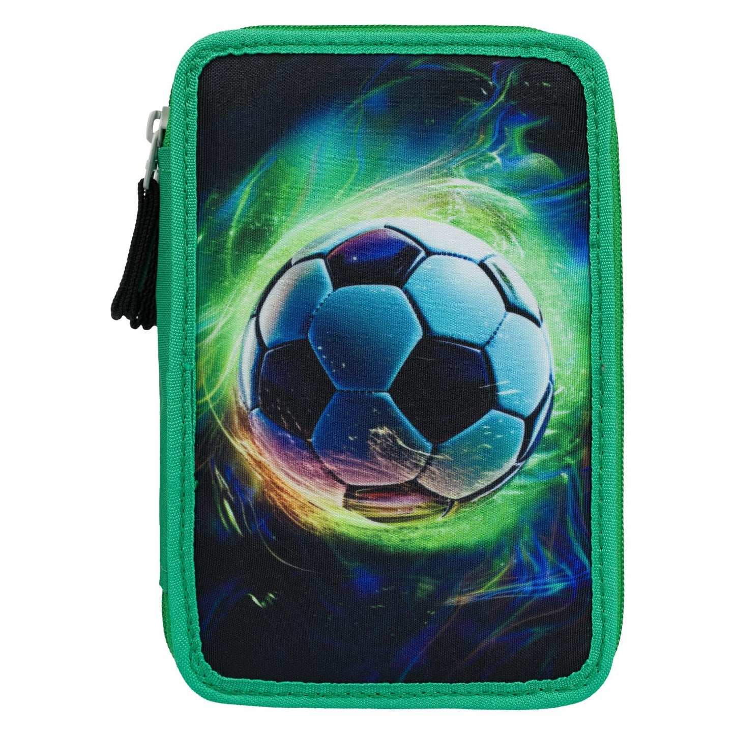 Baagl 3 Compartment Pencil Case for Boys Girls, School Pouch for Stationery, School Supplies Pencil Bag, Boys Pencil Case, Pouch for School (Football Ball)