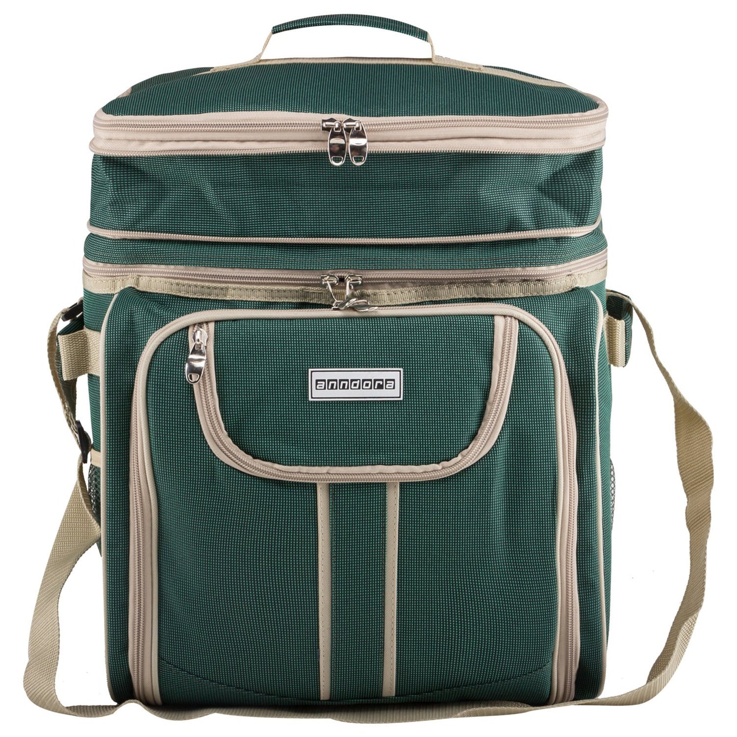 anndora picnic bag green beige cooler bag incl. accessories for 4 people 29 pieces