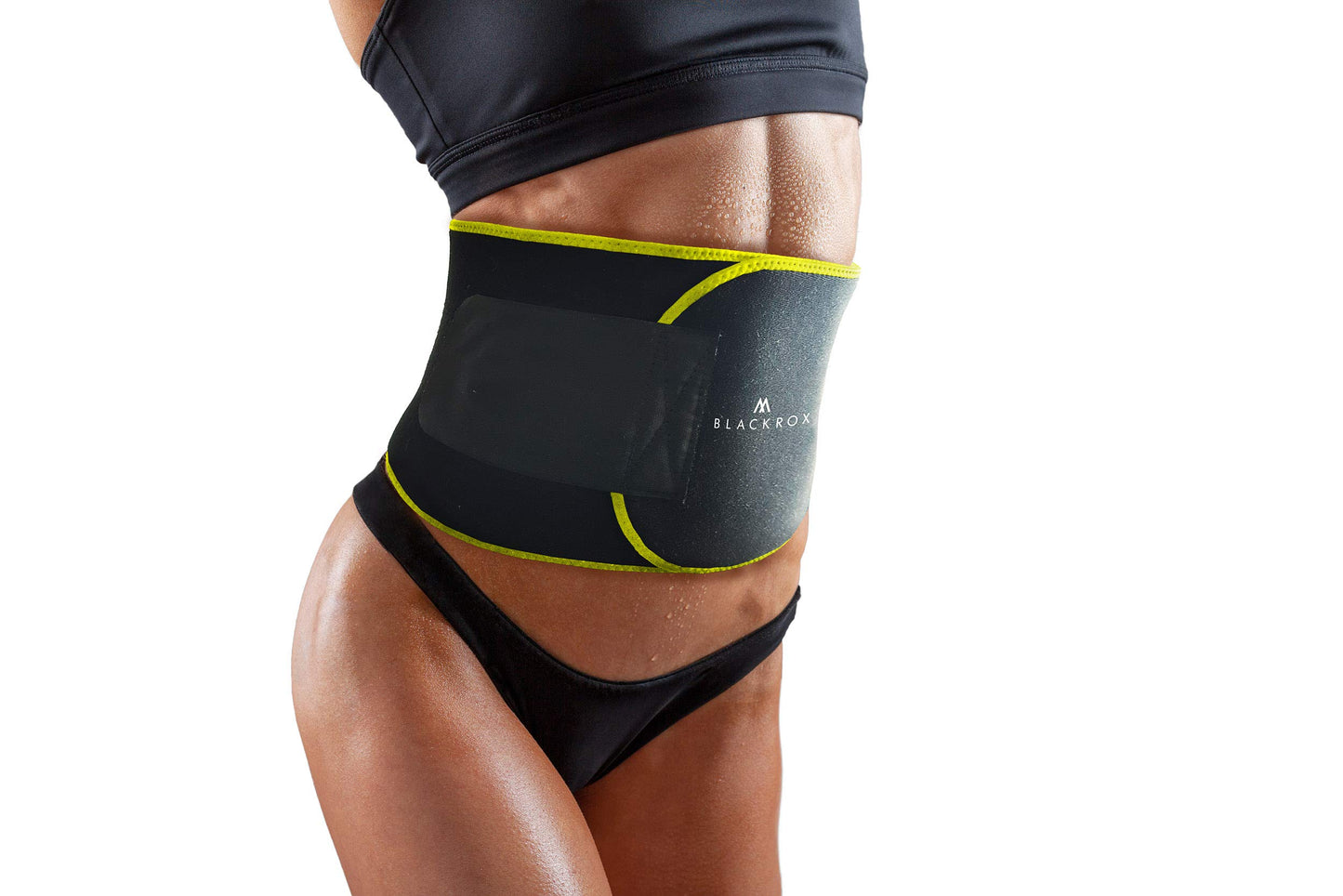 BLACKROX Trimm Your Waist Fitness Belt Comparison Winner Women & Men, Sweat Belt for Fat Burning, Premium Fitness Belt Adjustable Sauna Belly Belt for Weight Loss (Yellow, M)