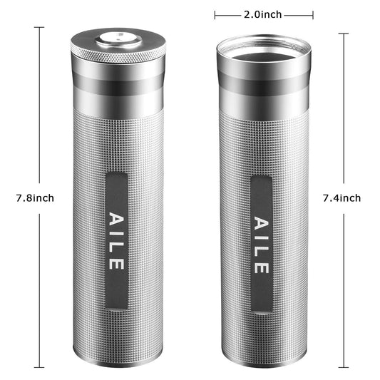 AILE Cigar Stainless Steel Humidor, Silver Travel Cigar Case, Tube for 3-4 cigars, Portable Cigar Case, Cigar Hygrometer, great gift for aficionados.