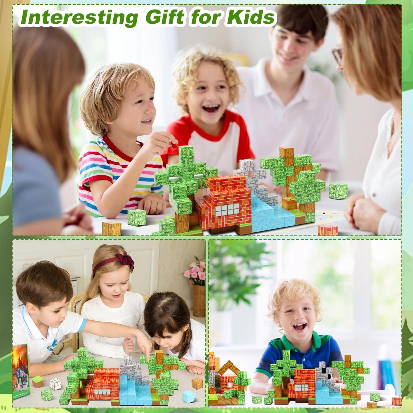 Knoiuao Magnetic Building Blocks, 147 Piece Magnetic Building Blocks, Build Magnet World Set for Boys and Girls, Montessori Building Blocks Toy, Gifts for Kids aged 3 4 5 6 7 8 years.