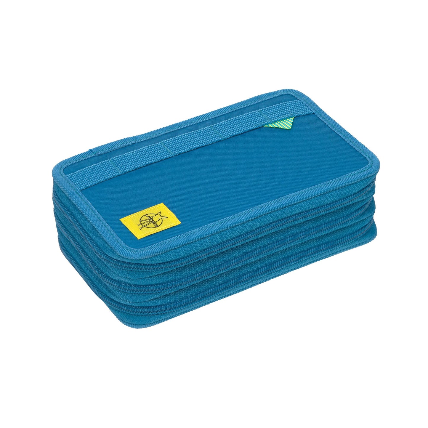 Casual pencil case filled with 20 pieces / School Triple Pencil Case Unique Blue