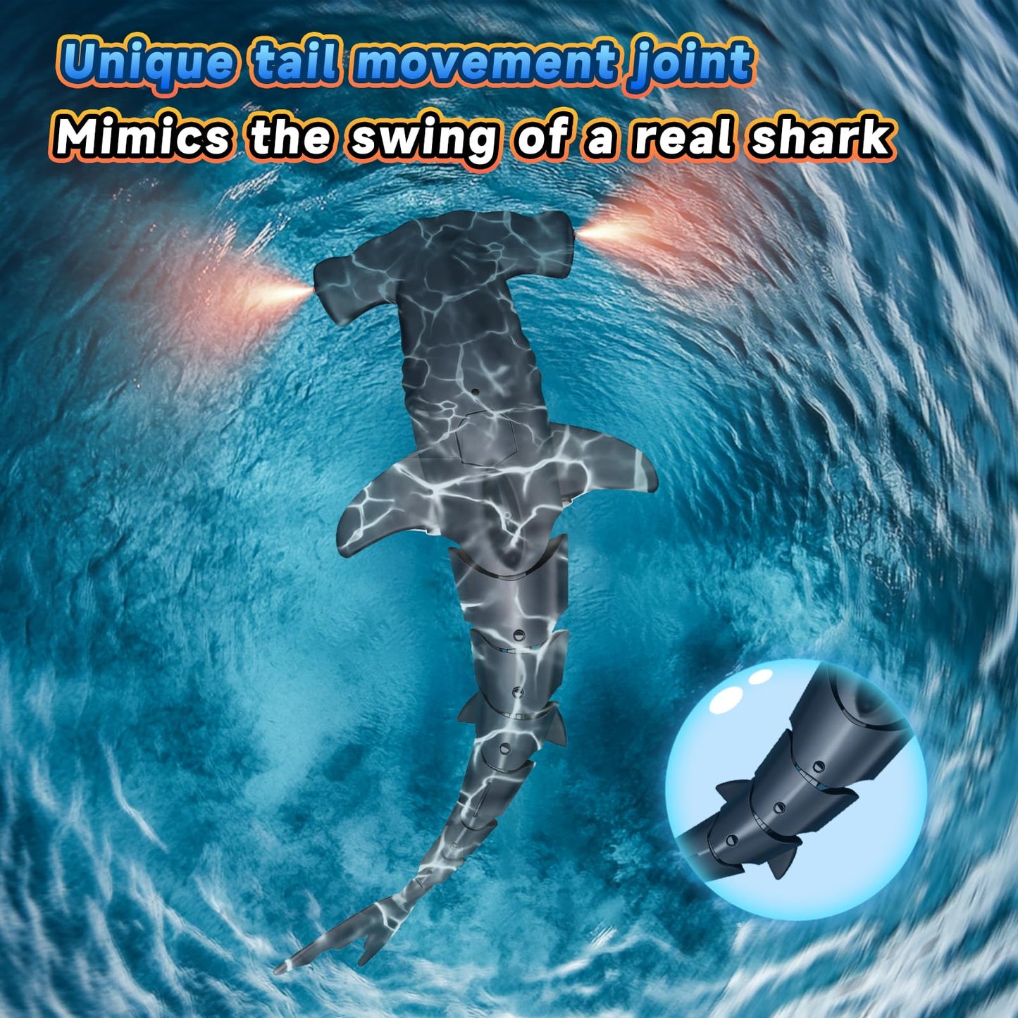 Remote-controlled shark toy highly realistic summer water toy for boys aged 6 and up fun pool and bath games (Gray)