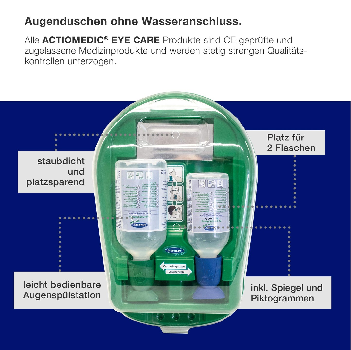 ACTIOMEDIC medical Actiomedic Eye Care Design Eye Wash Station Medidrop II, White 50010010020 Full.