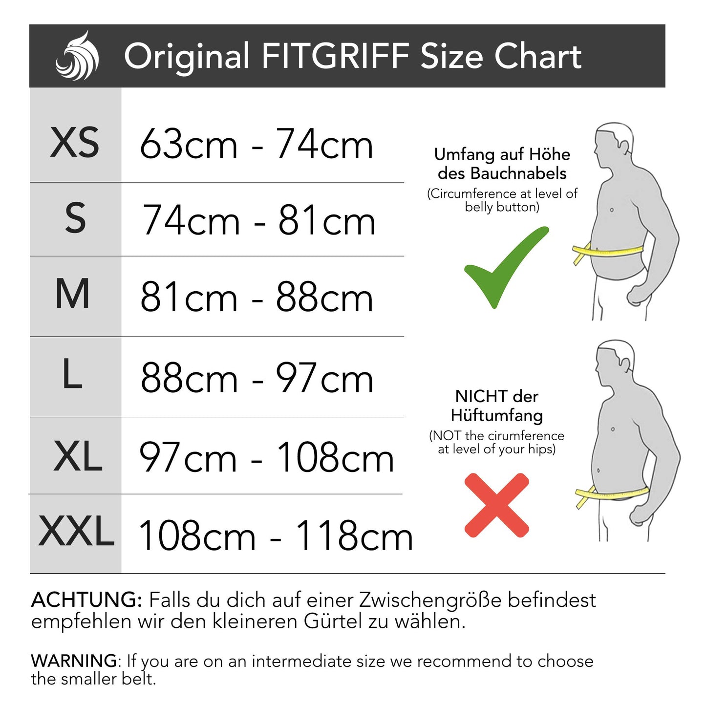 FITGRIFF® Weight Lifting Belt V1 - Fitness belt for bodybuilding, strength training, weightlifting - Training belt for women and men (Black, 81cm - 88cm waist size (Medium))