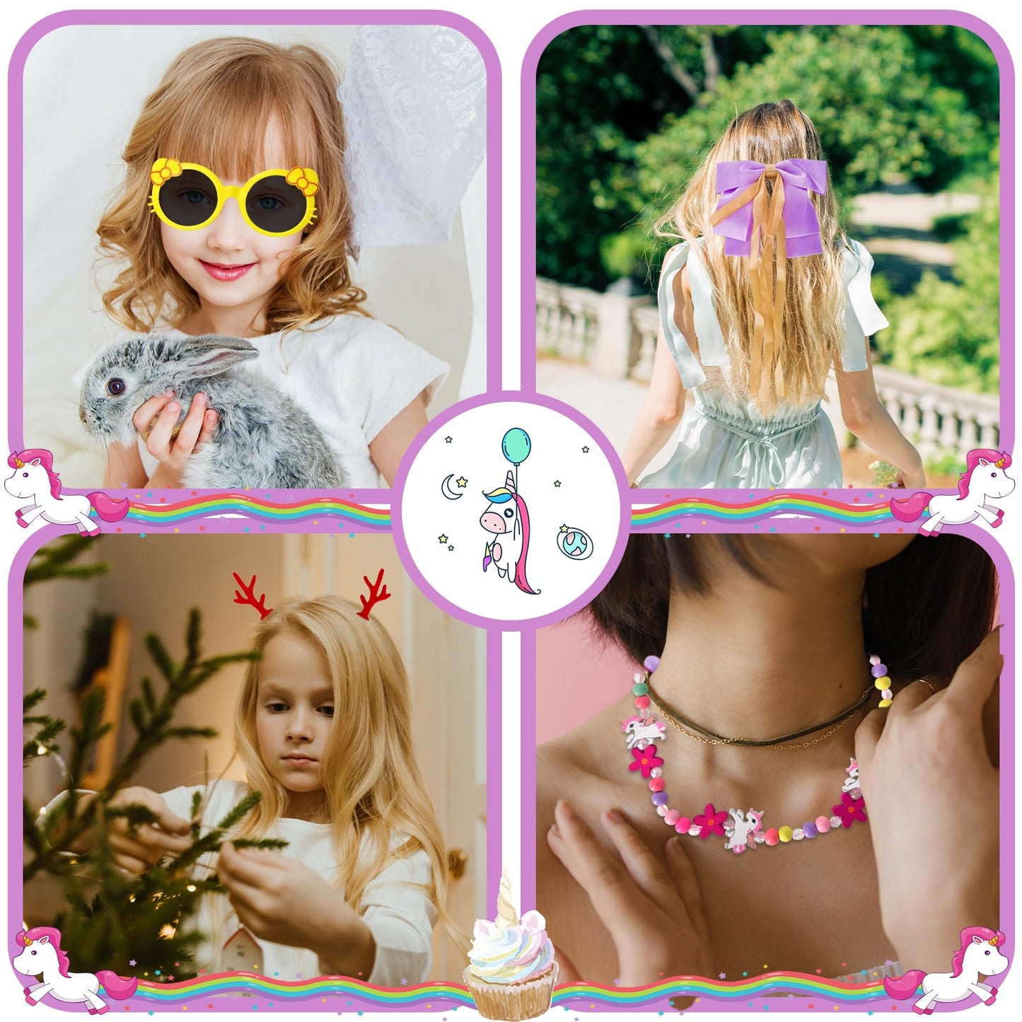 Advent calendar 2025 for girls, Christmas countdown calendar 24 days Christmas countdown unicorn gifts for kids, girls, including hair accessories, hair clips, bracelets, wallet