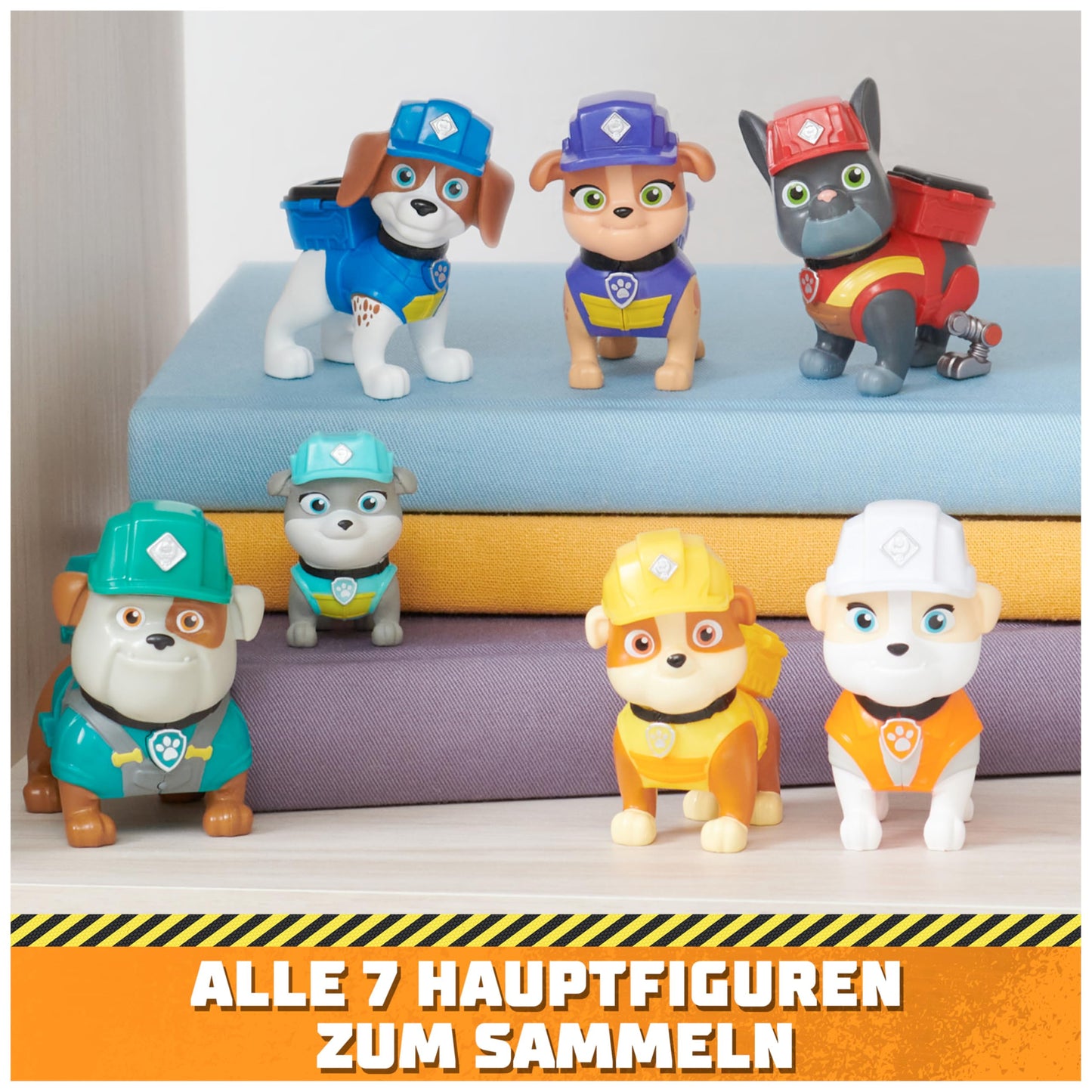 Rubble & Crew - 7 dog figures gift set for collecting, toys suitable for children aged 3 and up.