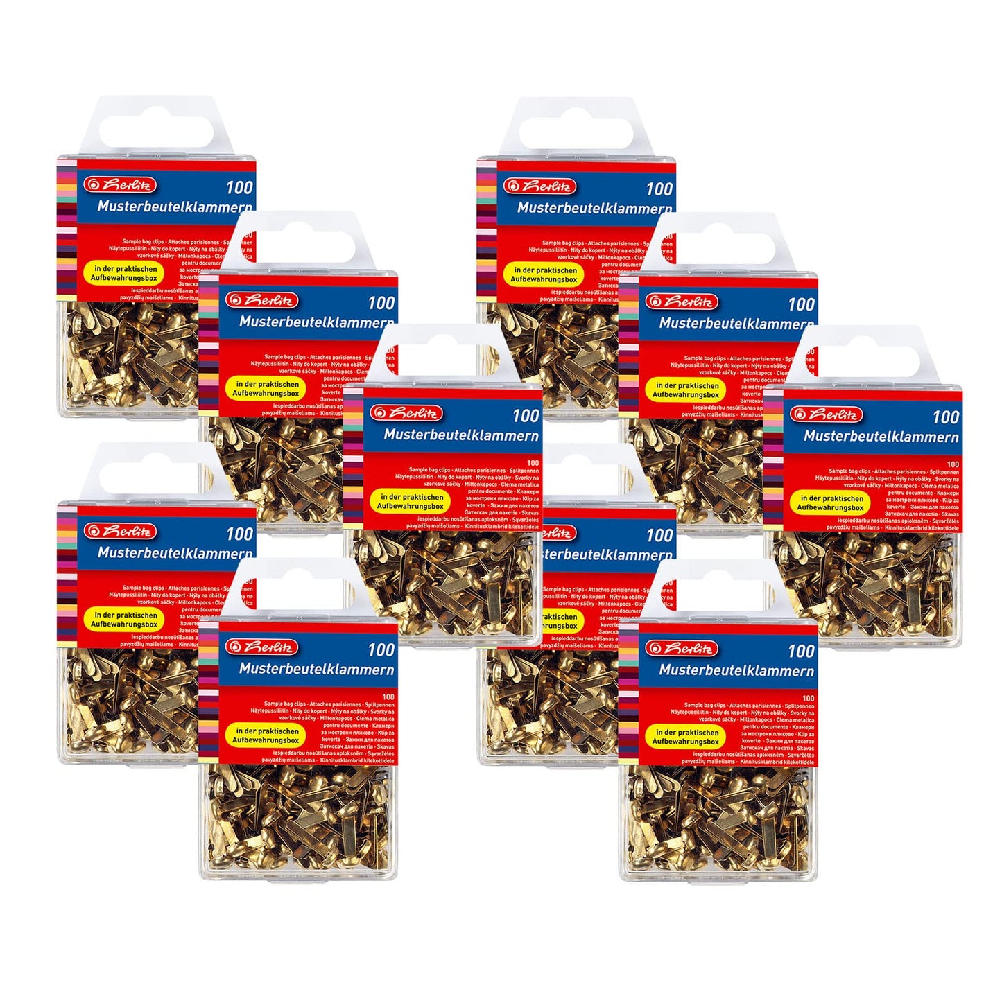 1000 metal paper clips from Herlitz with round head