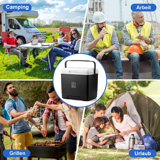 Brisby Cooler Box 13 liters - keeps warm for 18 hours - stays cool for 40 hours - includes 2 large cooling elements 450 ML - Cooler bag for work, camping, grilling, or vacation - BPA-free