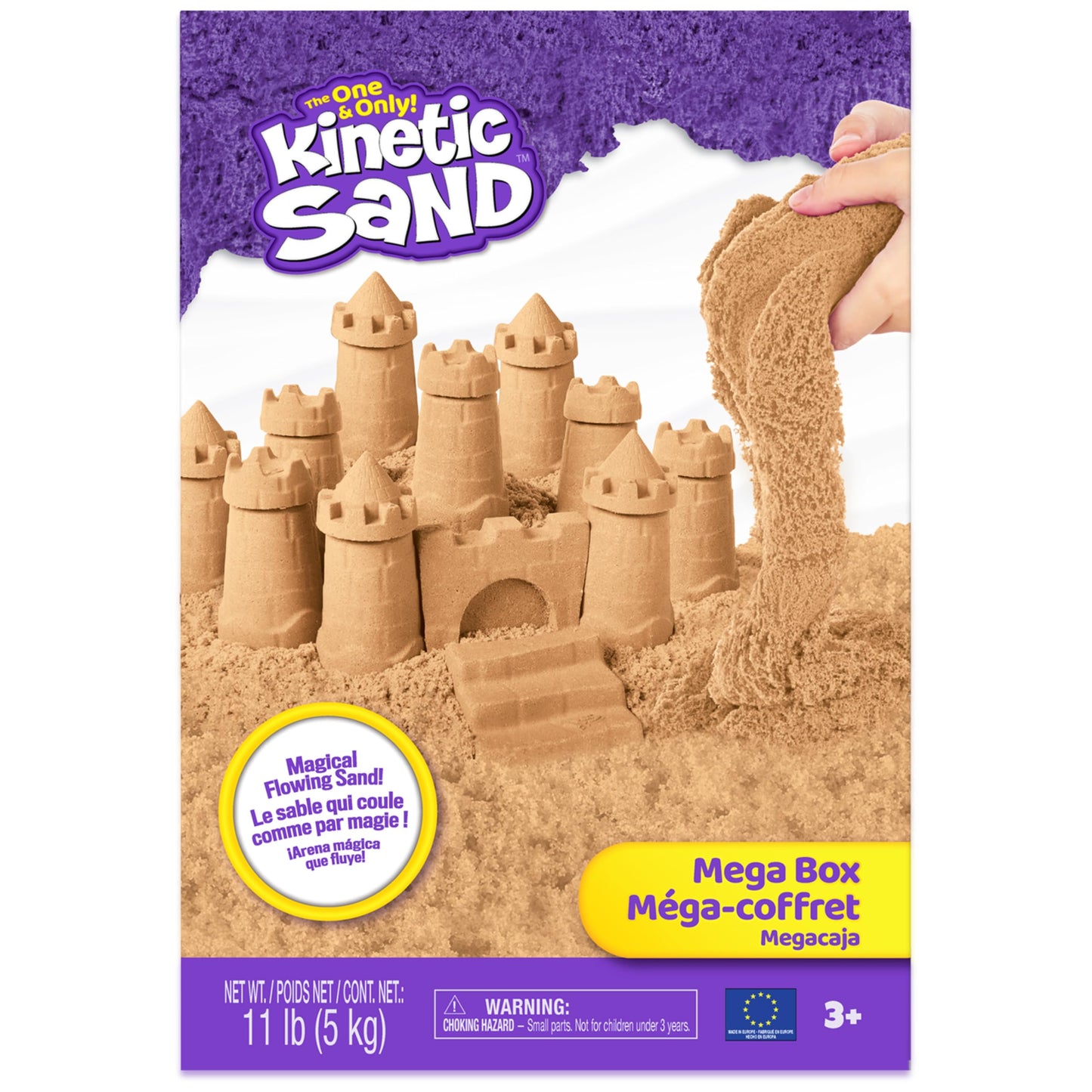 Kinetic Sand 5 kg - Original magical kinetic sand from Sweden, natural brown, popular in kindergartens, for relaxed, creative indoor sand play, for children from 3 years.