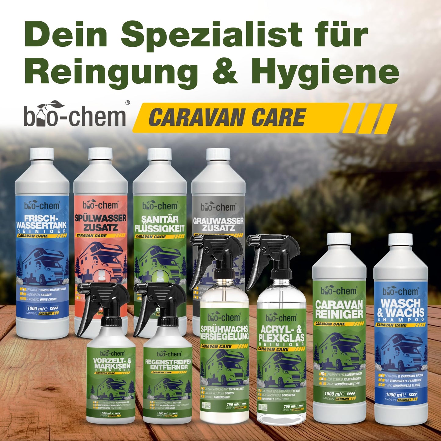 Bio-chem sanitary fluid for camping toilet - 5 L incl. dosing beaker - Highly concentrated microbiological toilet additive - Acts against faeces, paper & odours in the waste tank - Made in DE