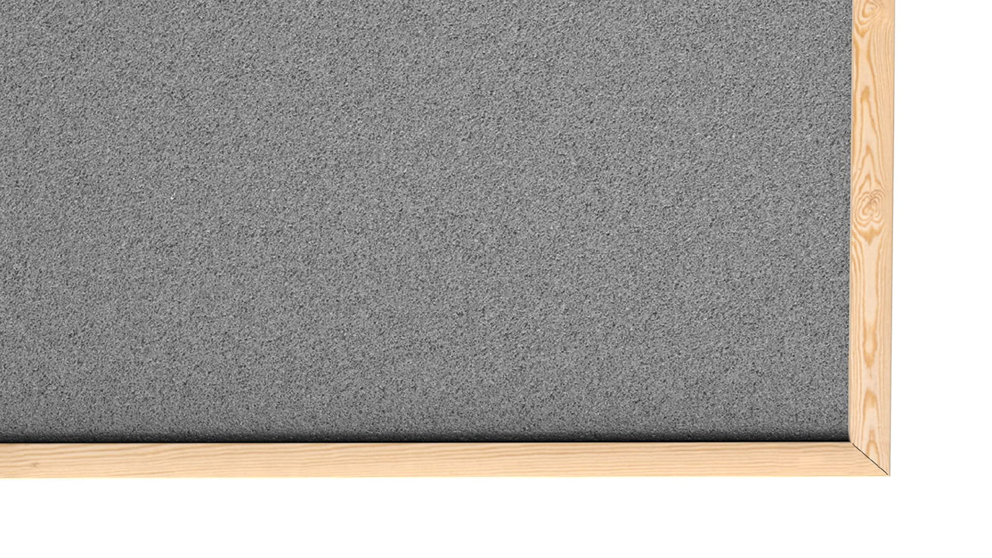 ALLboards Gray Pinboard with Wood Frame 90x60cm Corkboard Cork Wall Pinboard Cork Gray Surface