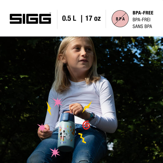 SIGG - Stainless Steel Kids Water Bottle - Shield One Disney Mickey & Friends - Suitable for Carbonated Drinks - Leak-proof - Lightweight - BPA-free - Sports & School - xxxx - 0.5L