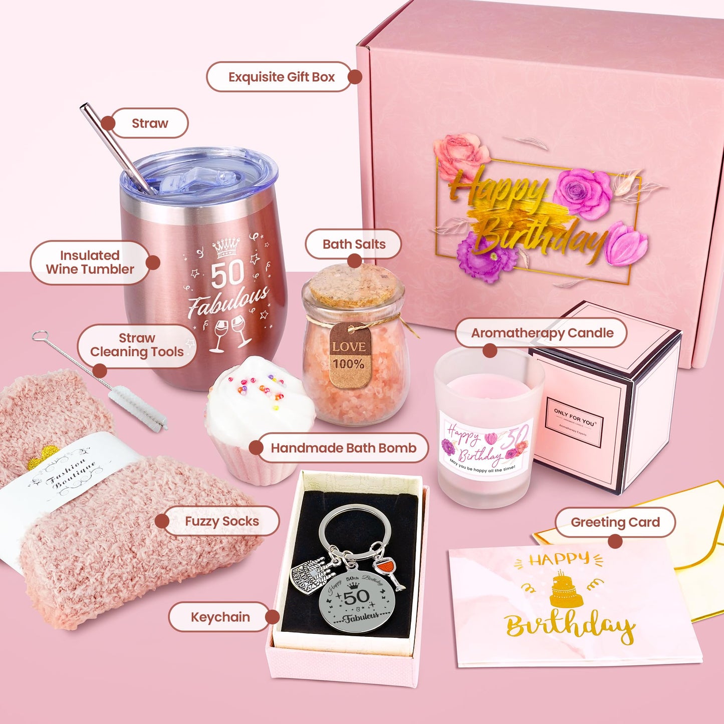 Epessa 50. Gifts for women, Birthday gift for women, Funny gift set for women, 50th Birthday gift set, Birthday gift for mother aunt neighbor teacher colleague