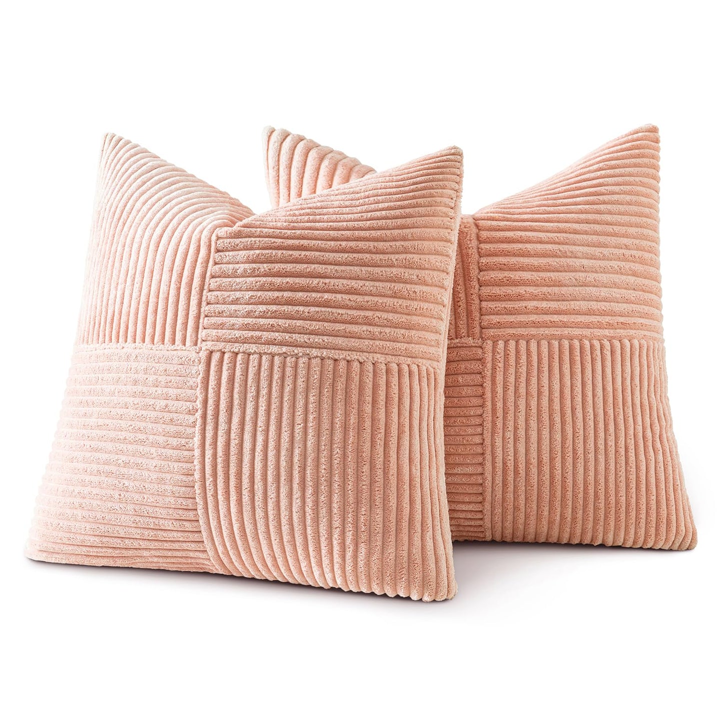 MIULEE 2 Pack Pillow Covers 50x50cm Rose Cushion Cover Pillowcases Throw Pillow Case Boho Couch Pillow Cord Decorative Accent Pillow Cover for Sofa