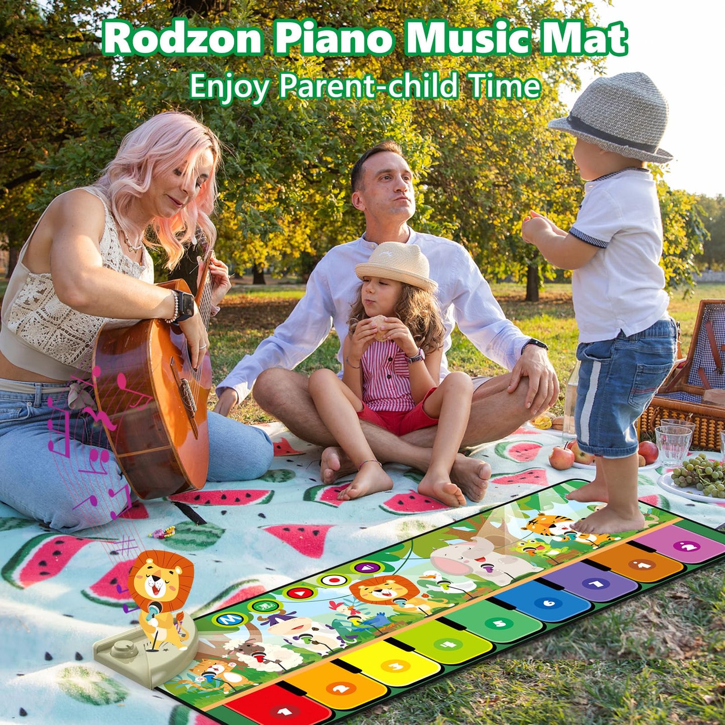 Rodzon 63301 Baby Toy for 1 Year Old, Music Mat for Children with 19 Songs and 10 Animals, Kids Toy for 1 2 3 Years Piano Mat Gift for Girls Boys Christmas Birthday