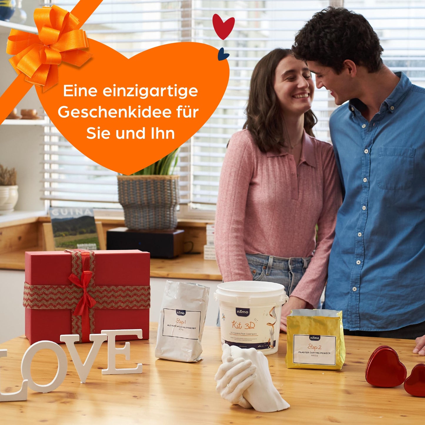 Niimo® 3D handprint set for couples - personalized gifts for women & men, detailed couple gifts for weddings, engagements, and more, easy with video tutorial.