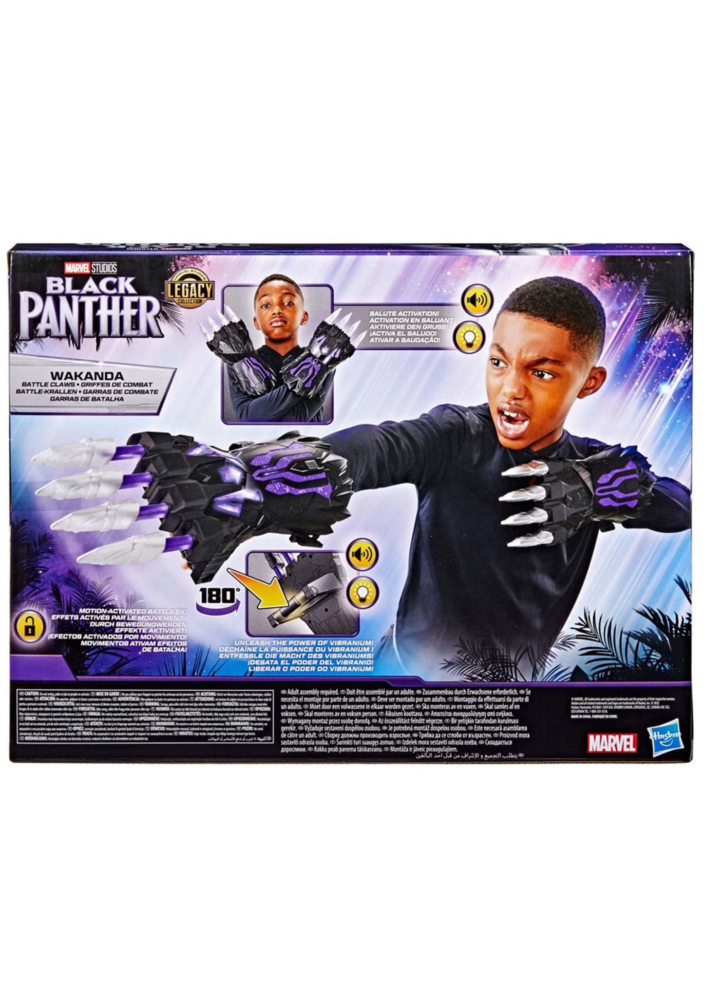 Marvel Hasbro Studios presents Black Panther Legacy Collection Wakanda Claws, roleplay toy for kids and girls aged 5 and up.