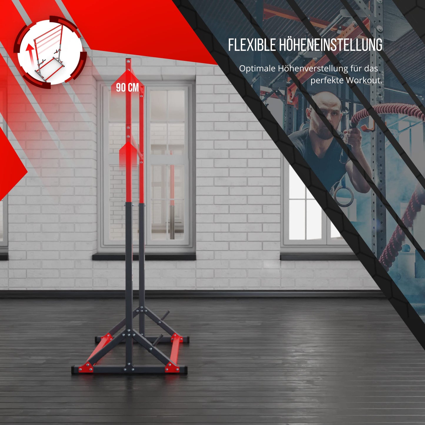 K-Sport: Stationary pull-up bar up to 140kg, free-standing pull-up tower with pull-up bar & weight holder I pull-up tower for muscle training I Pull Up Mate, incl. E-Book