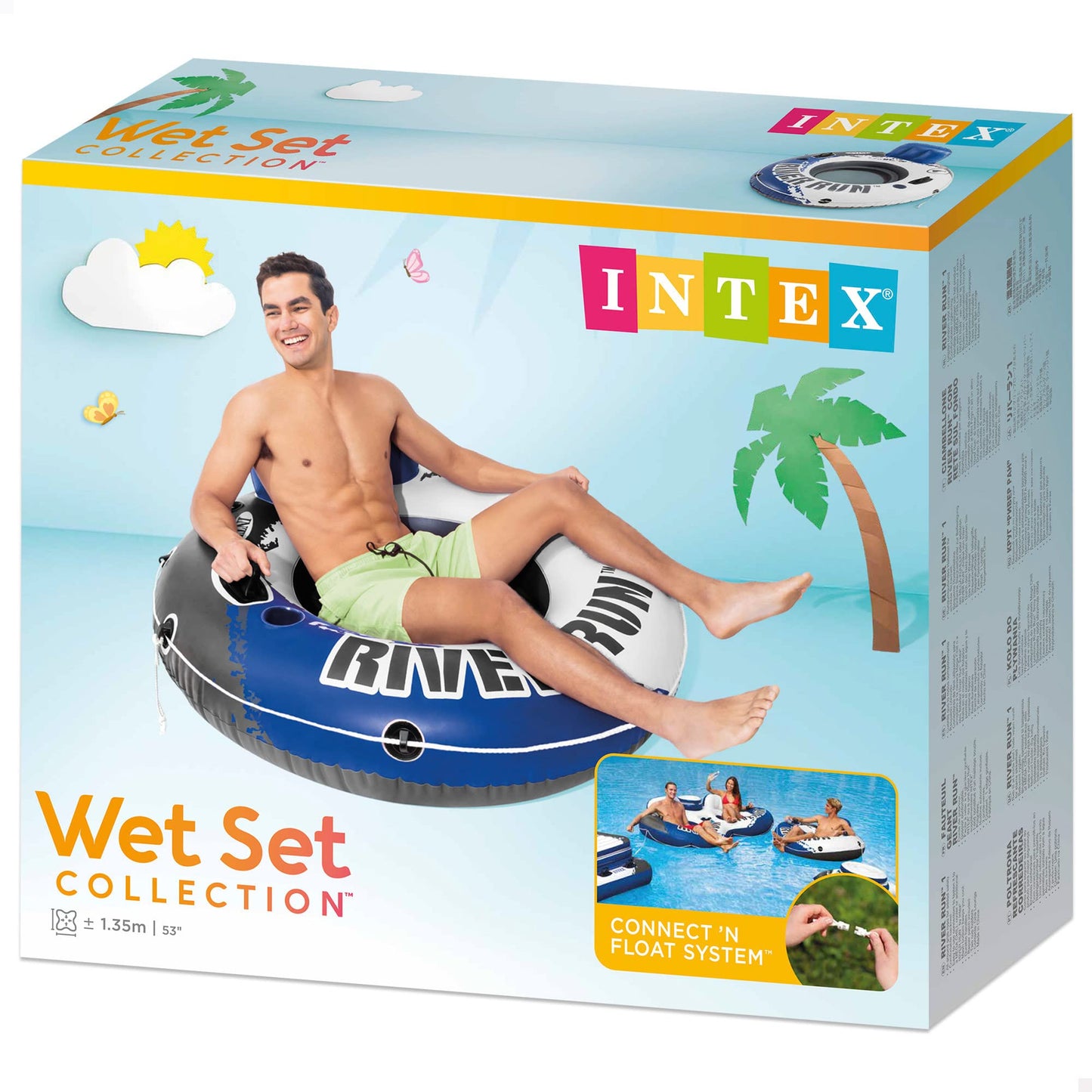 Intex 58825EU - Inflatable Swim Ring River Run, Vinyl, Multicolored, 135 cm