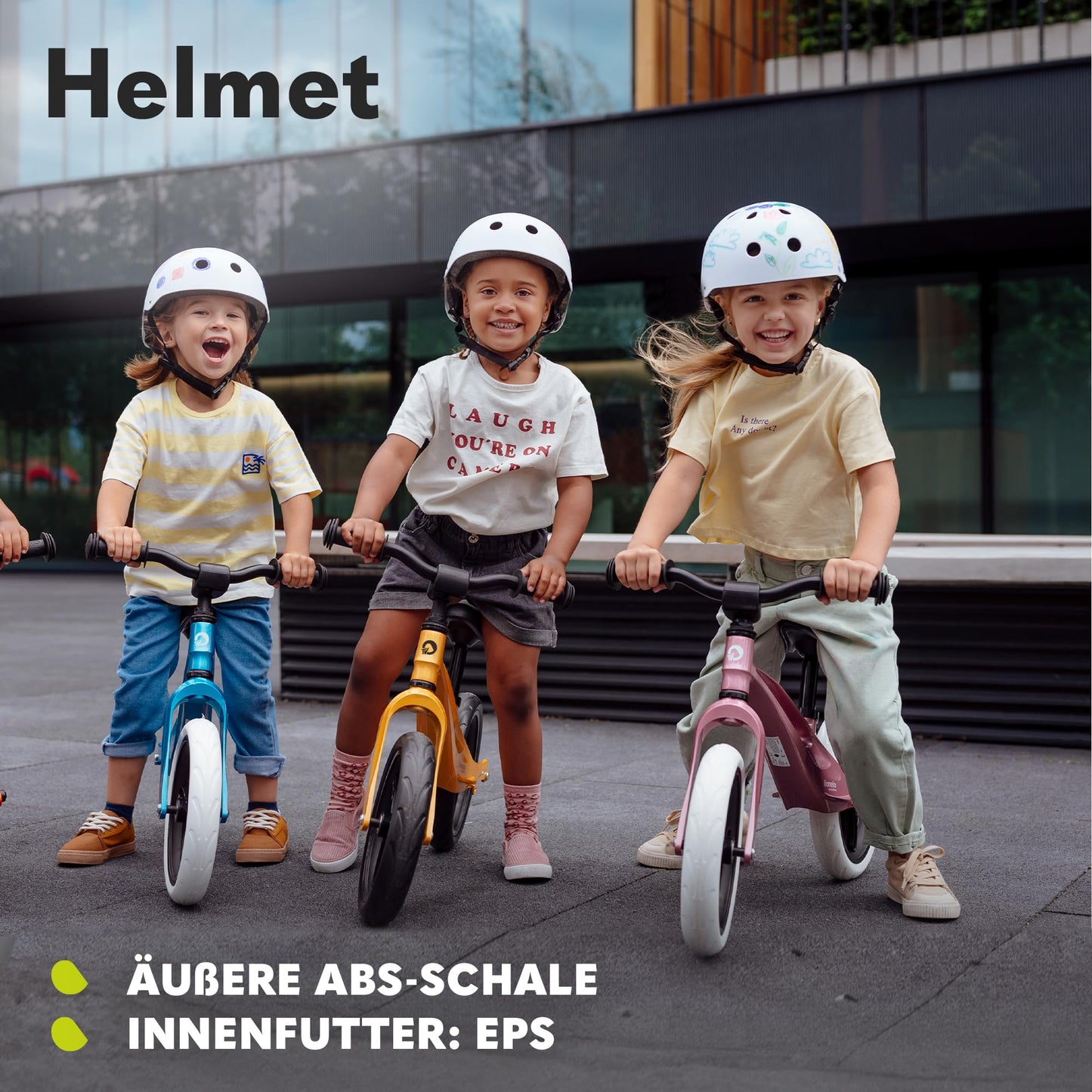 LIONELO Helmet protective helmet for kids, adjustable 50-56 cm, chin guard, Intertek certified helmet for girls and boys, size S