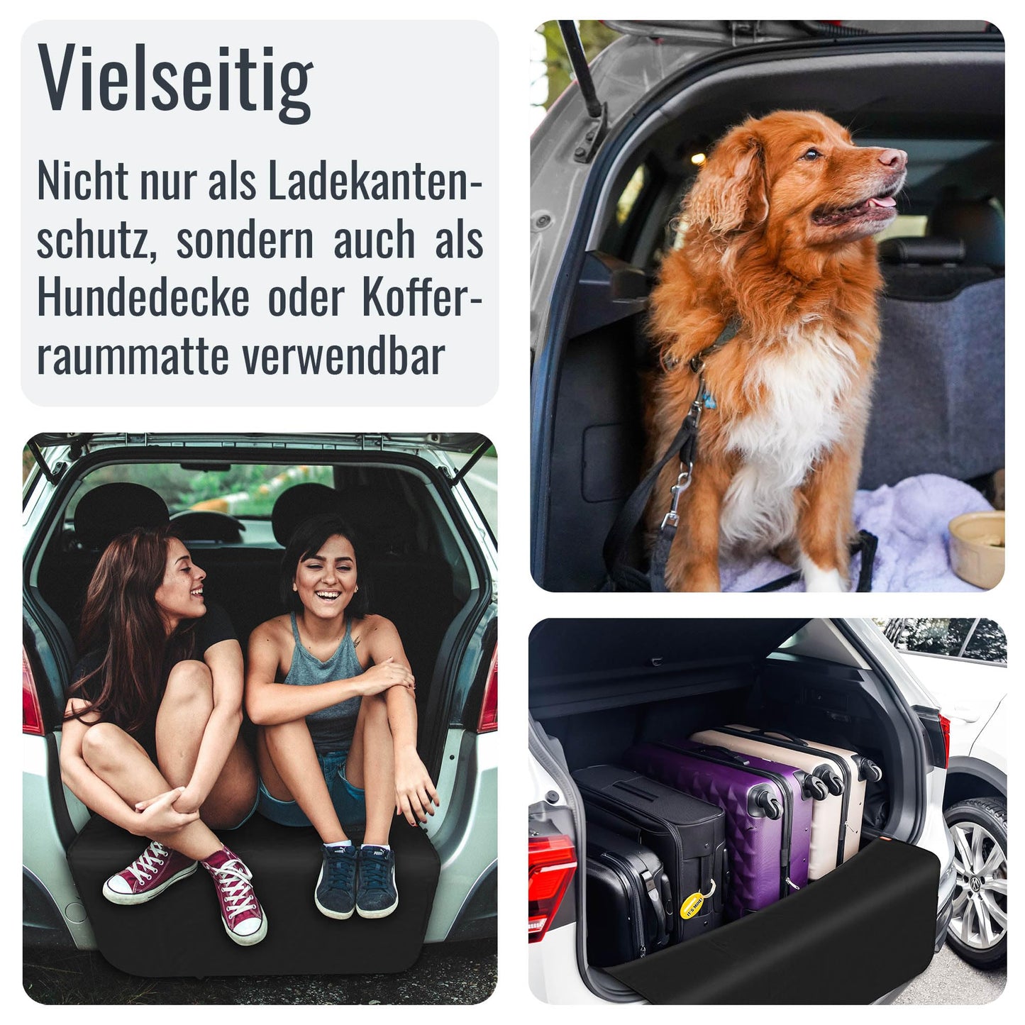 Achilles bumper protector for the trunk - Car trunk protective mat for dogs - Scratch-resistant and waterproof - Dog trunk protection for cars - Trunk protection for dogs - Universal size 100x70 cm