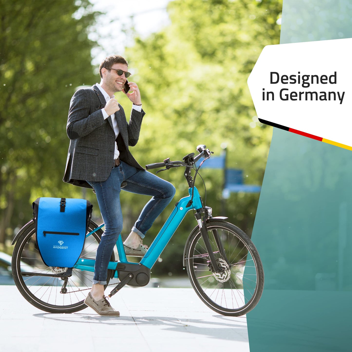 RADGEIST bike bag for luggage carrier - bag for bike luggage carrier - luggage carrier bag waterproof shoulder bag (Blue 28L, set of 2)