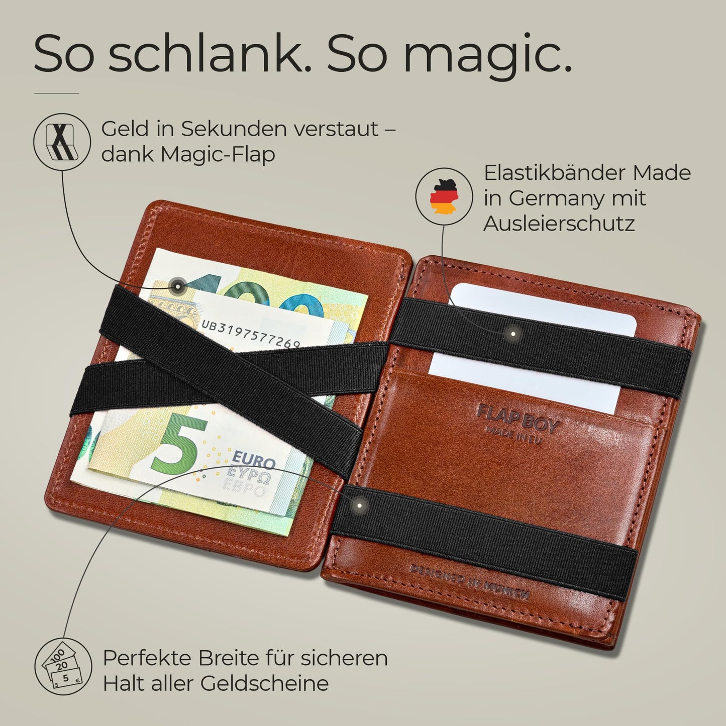Jaimie Jacobs Flap Boy AirTag Edition Magic Wallet with Coin Pocket Genuine Leather (Dark Brown)