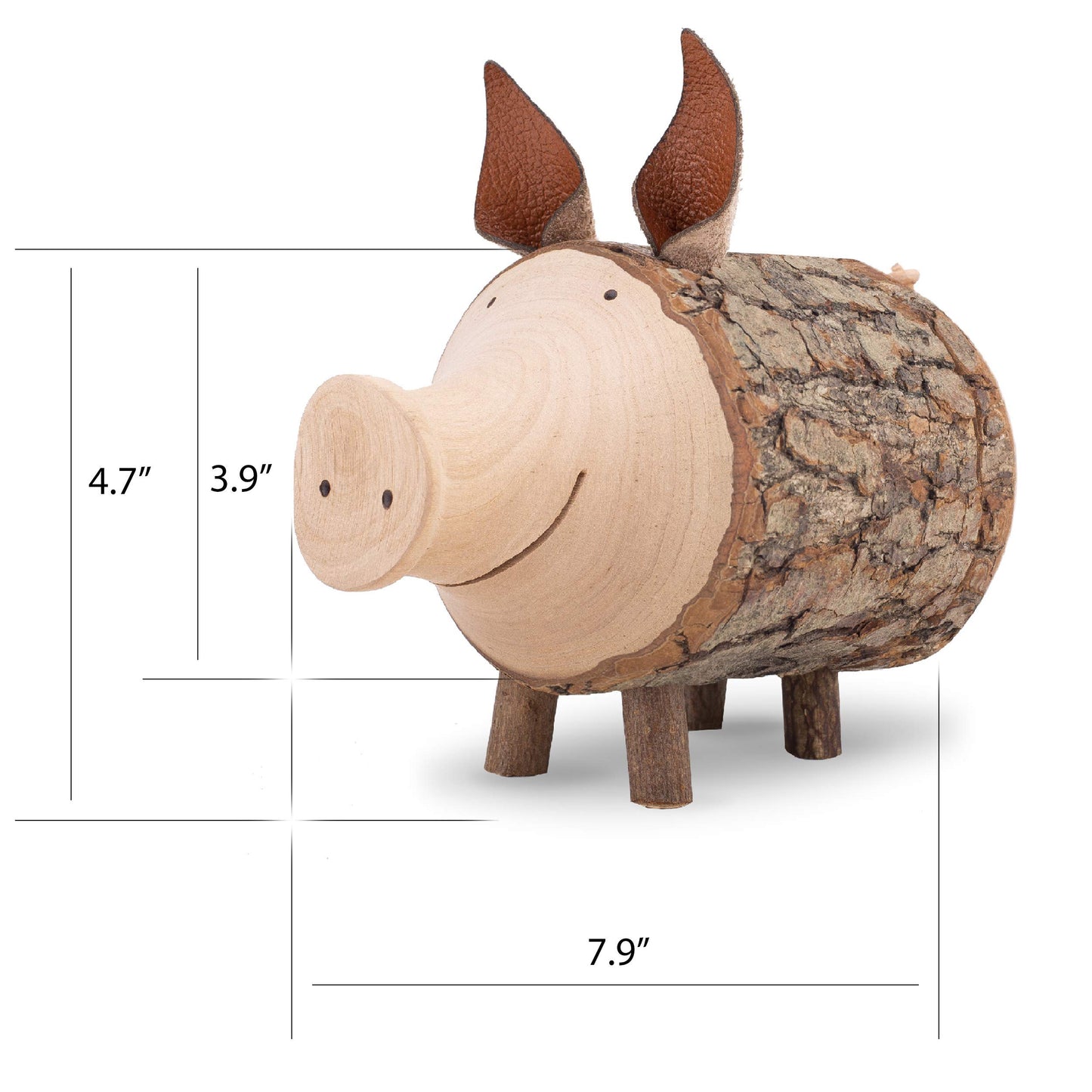 Wooden Forest Decor Piggy Bank, handcrafted.