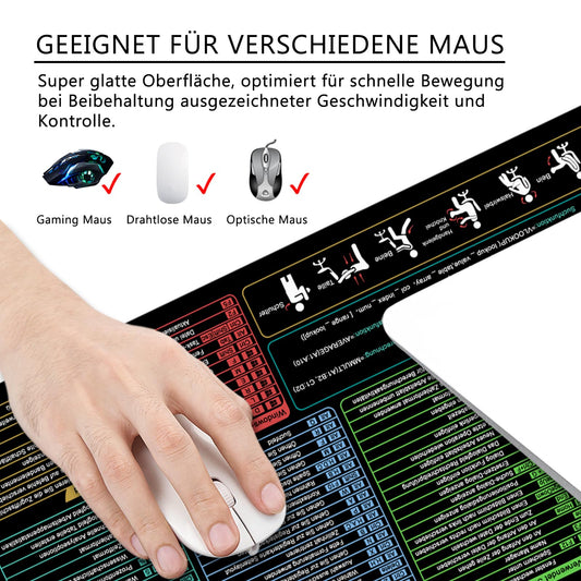 Excel mouse pad German, mouse pad Large 80x30x0.3cm Gaming mouse pad XL desk pad Large mouse pad Office accessories Desk pad (German)